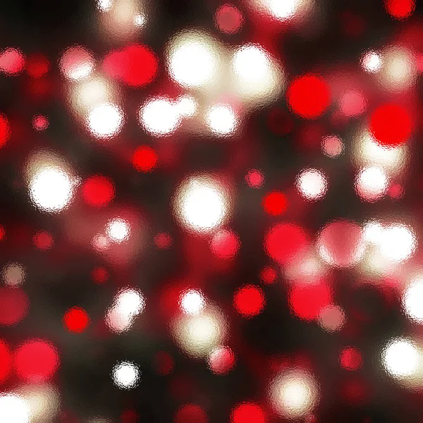 Luces Bokeh Festivas Rojas Blancas Iluminadas Vistas Través Del Vidrio — Foto de Stock