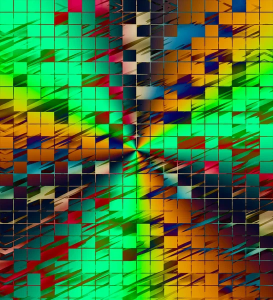 Grid Squares Abstract Stormy Diagonal Streaks Multicolor — Zdjęcie stockowe
