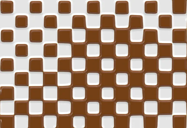Глянцевый Шоколад Коричневый Белый Абстрактный Рисунок Шашки Рисунок Обои Иллюстрации — стоковое фото