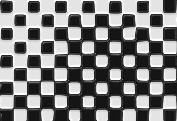 Ένα Γυαλιστερό Μαύρο Και Άσπρο Αφηρημένο Σχέδιο Checker Ταπετσαρία Μοτίβο Εικόνα Αρχείου