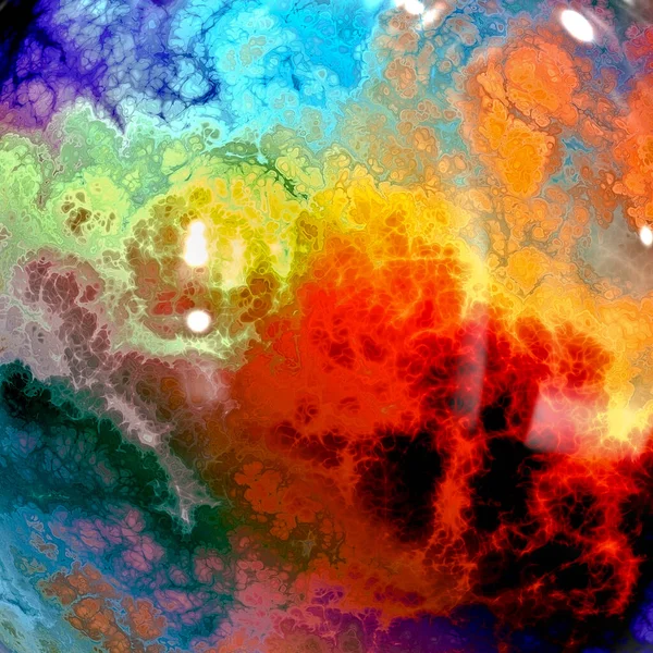 Multicolor Mixture Oil Paint Water Macro Closeup — ストック写真