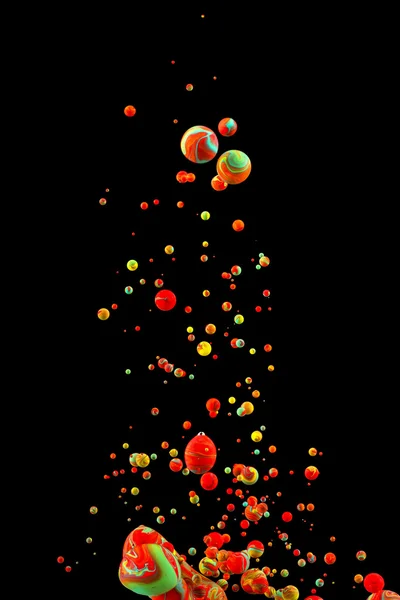 Colors Space Bubbles Rising Colorful Paint Water Artistic Abstract Design — Stock Photo, Image