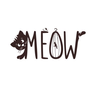 Küçük bir kedi yavrusu vektör Illustration. Kedi Miyav.