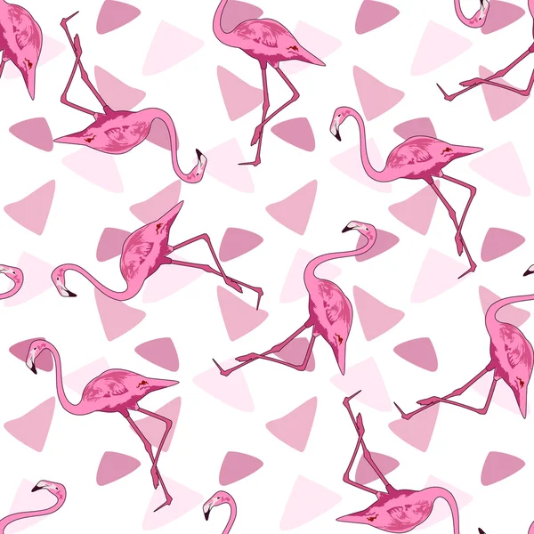 Nahtlose Hintergrundillustration eines Flamingos. drucken rosa fl — Stockvektor