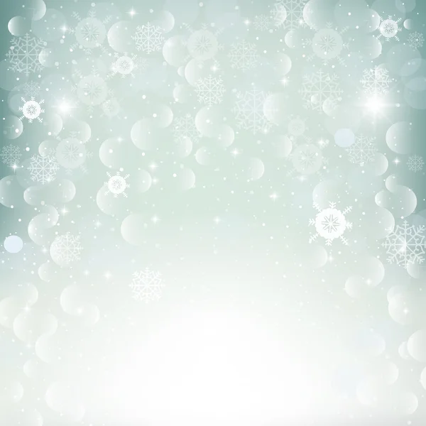 Vektor illustration av blanka, vackra snöflingor på en vinter b — Stock vektor