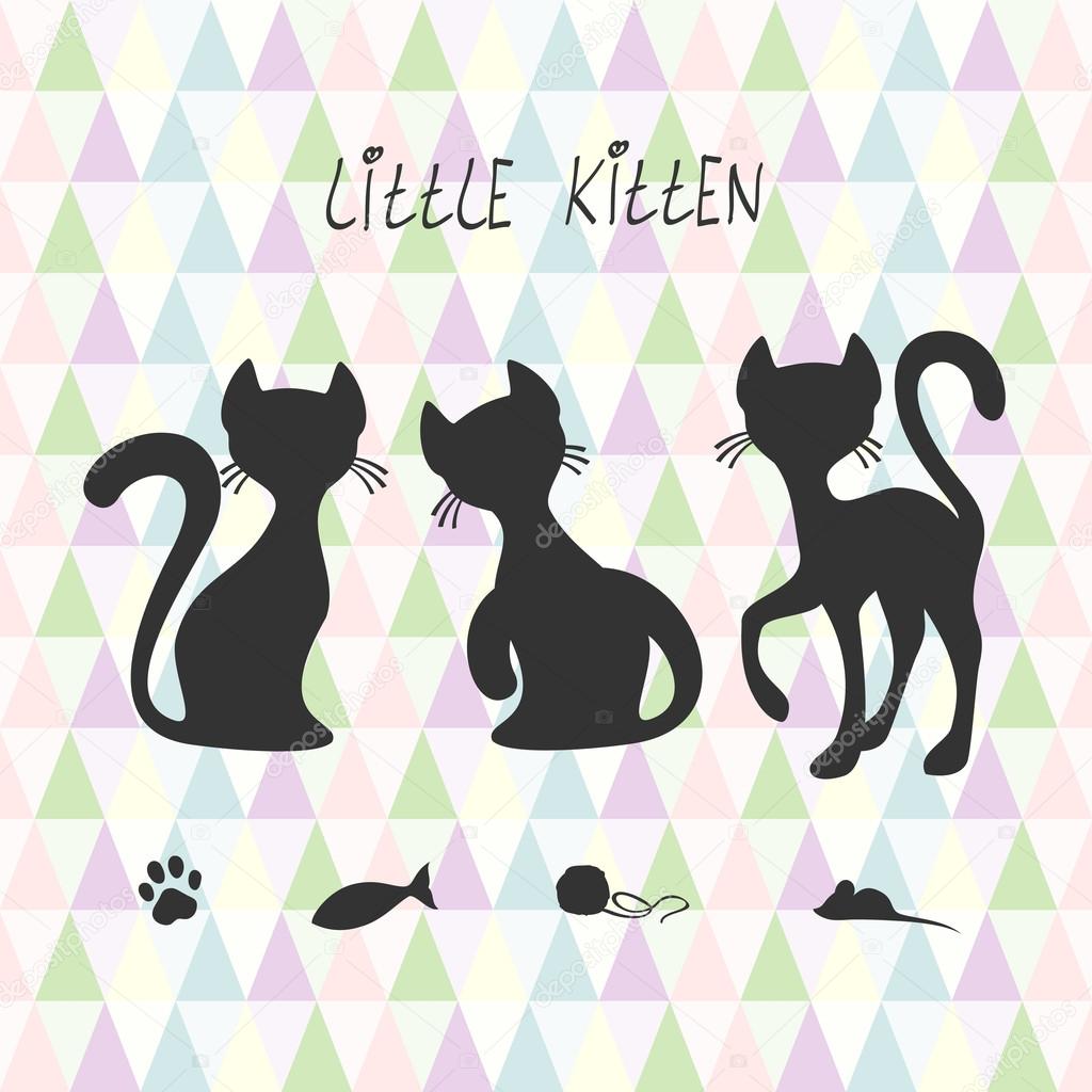 ダイヤモンド形の猫ベクトル図では 繊細なシルエット B ストックベクター C Kreta37