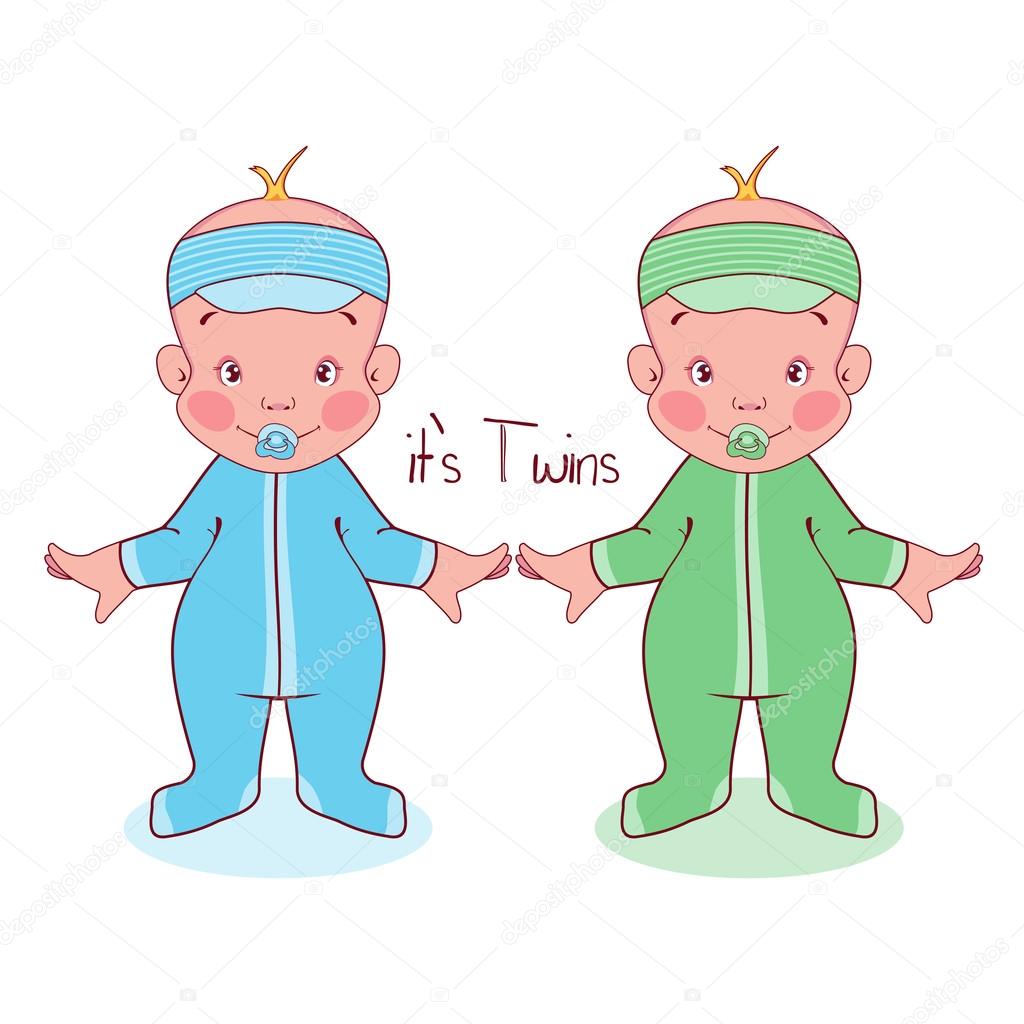 ベクトル イラスト スーツで幼い子供のそれ S 双子男の子