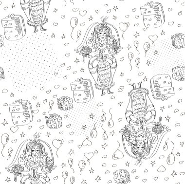 hediye ve balon ile gelin elbise