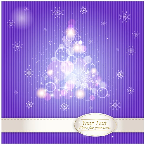 Albero di Natale stilizzato su sfondo viola — Foto Stock