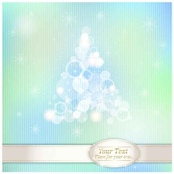 Fond bleu Noël avec arbre de Noël stylisé — Image vectorielle