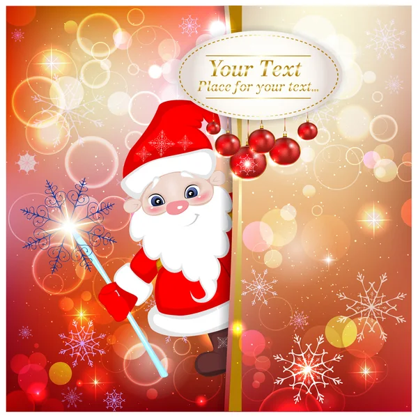 Bright Christmas background with Santa Claus — Stock Vector