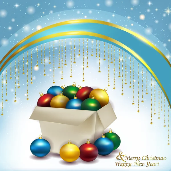 Boîte de boules de Noël — Image vectorielle
