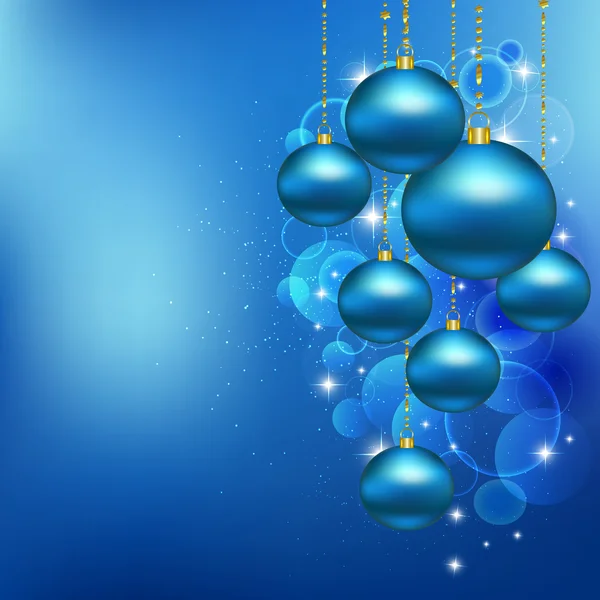 Bolas azules de Navidad — Vector de stock