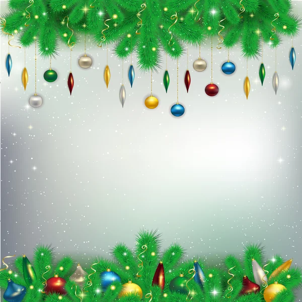 用着急的树枝和雪花的圣诞节背景 — 图库照片#