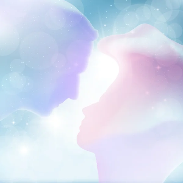 Couple in love in the sky — Stock Photo, Image