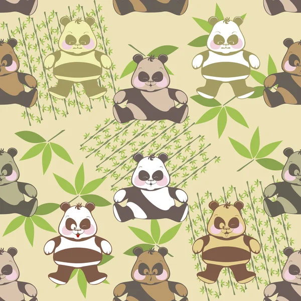 Fondo sin fisuras de un divertido Panda diferente — Foto de Stock