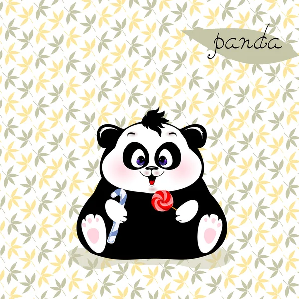 Маленькая панда с конфетами — стоковое фото