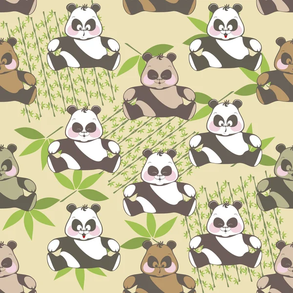 Bezešvé pozadí legrační Panda — Stockový vektor