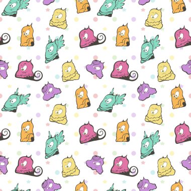 Yıldız komik canavarlar ile sorunsuz arka plan