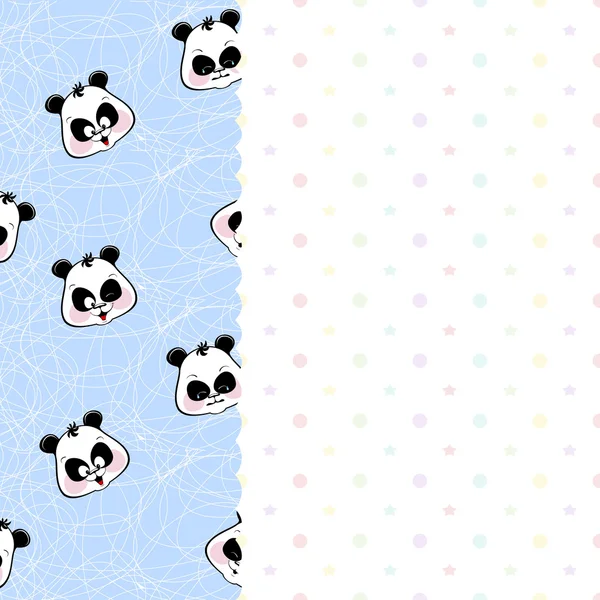 Cornice per bambini con panda e stelle — Foto Stock