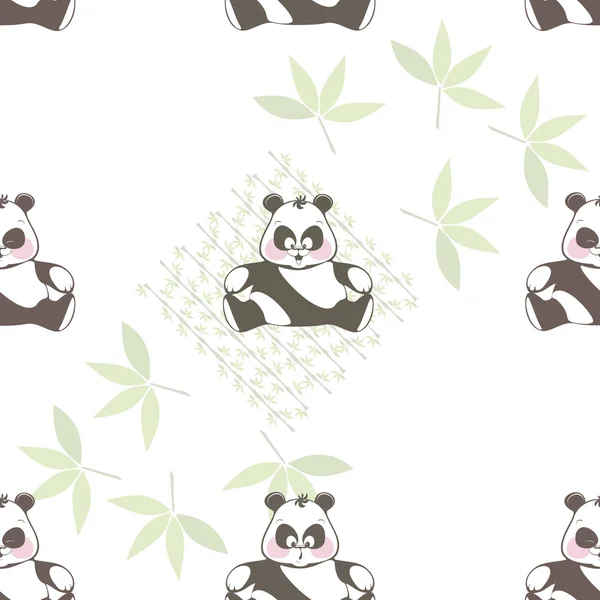 Bezszwowe tło z różnych śmieszna Panda — Zdjęcie stockowe
