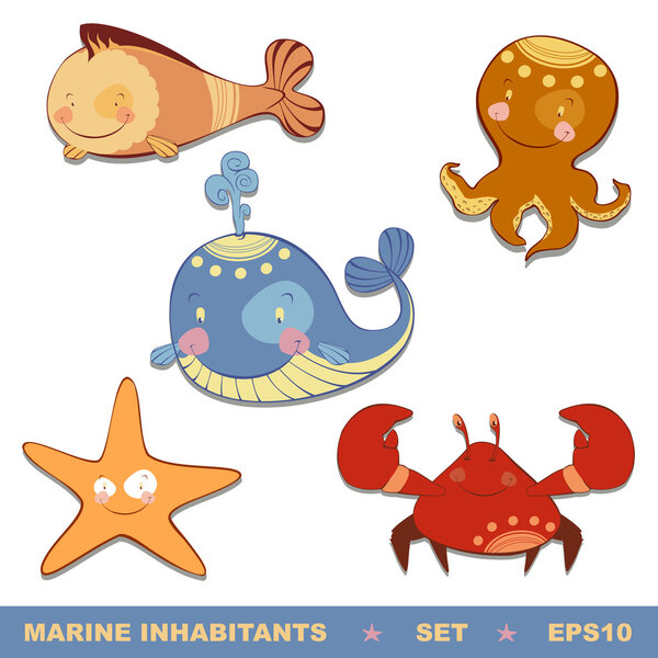 set of sea animals
