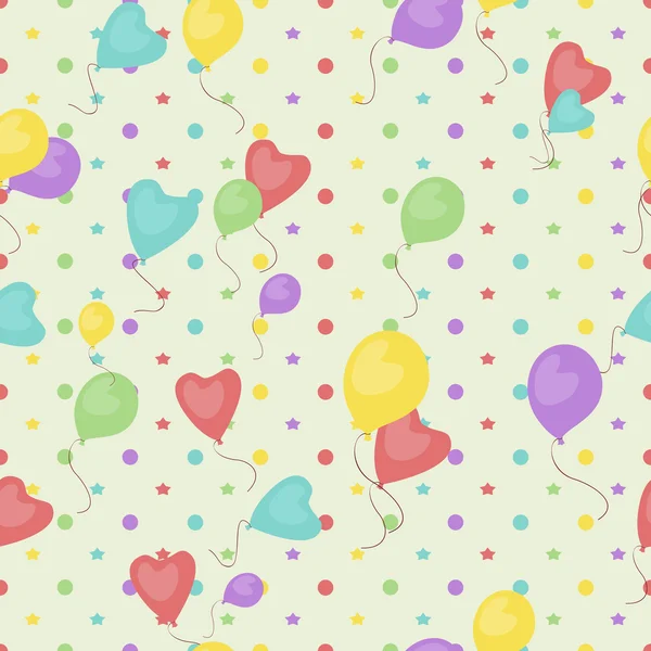 Seamless background of balloons and stars — Stock Photo, Image