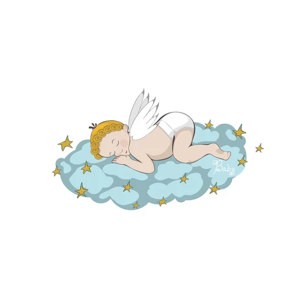 Сплячий ангел на хмарі — стокове фото