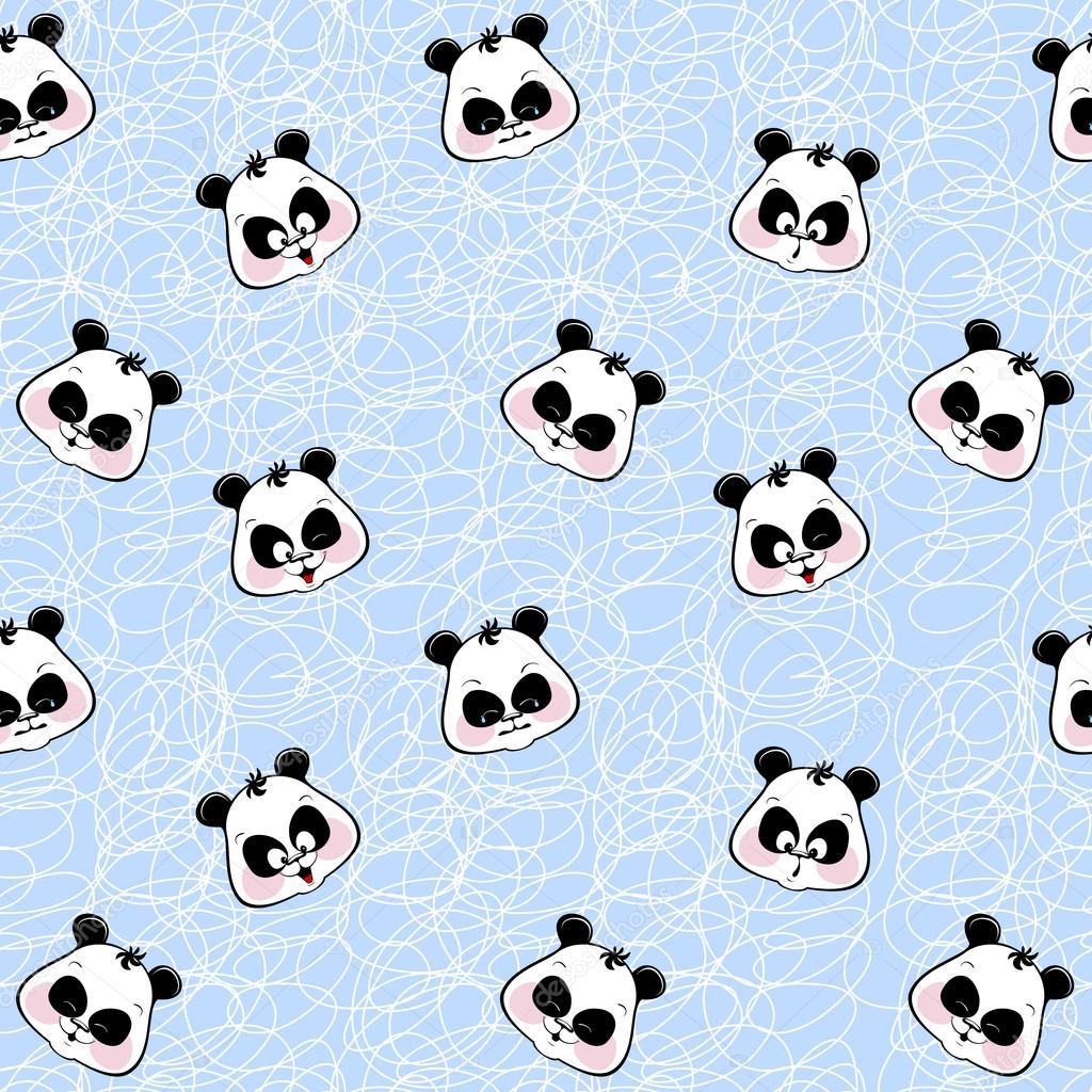 seamless background with muzzles Panda