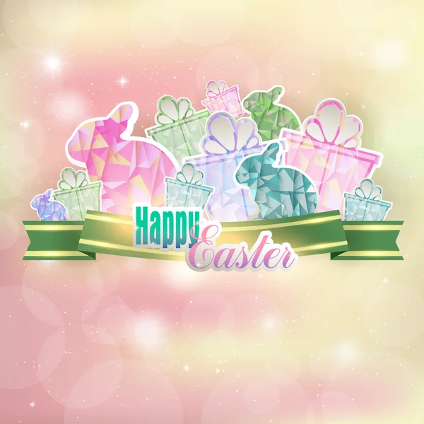 Abstract spring background with Easter bunnies — Stock Photo, Image