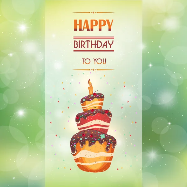 Un gâteau d'anniversaire pour fond de printemps abstrait — Image vectorielle