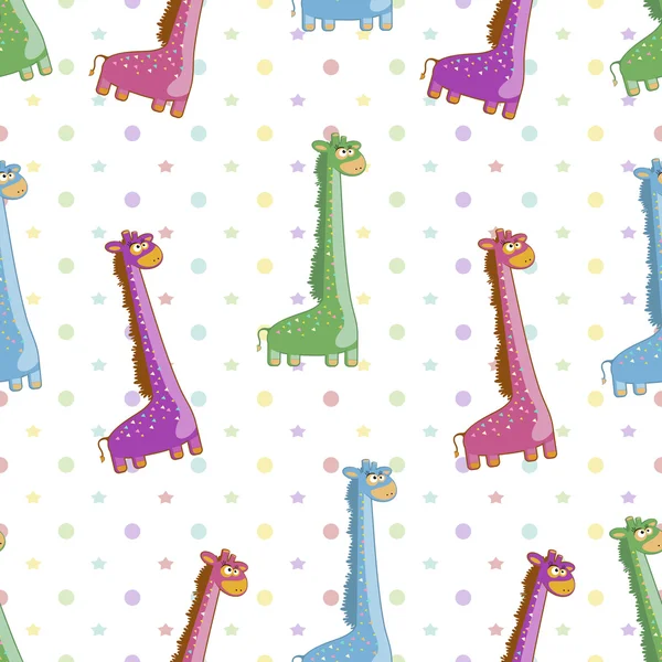 Bezešvé vzor hračky žirafy. — Stockový vektor