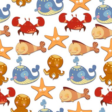 deniz hayvanları sorunsuz arka plan