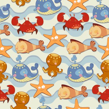 Onların deniz yaşamının kesintisiz doku