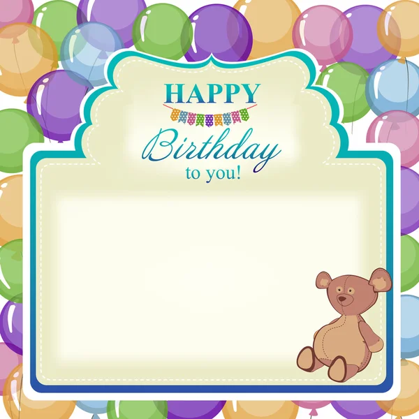 Childrens greeting background with the birthday boy. — Stock Vector
