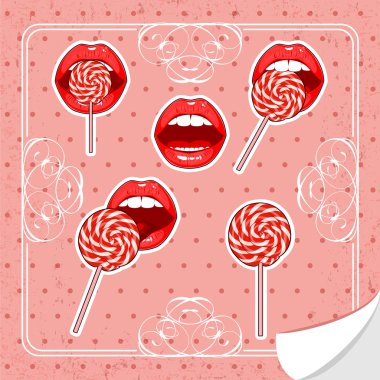 vücudunuzun farklı dudaklar, lolipop yalamak.