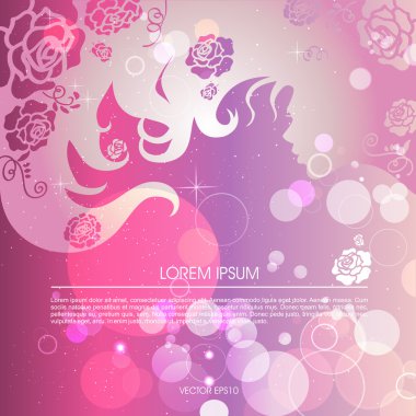 soyut siluet akan ile bir kızın saç,