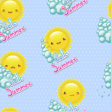 Dikişsiz desen komik karikatür çizimleri diffe ile güneşin