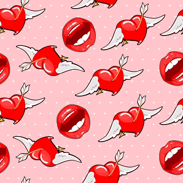 Illustration vectorielle rose fond transparent lèvres brillantes avec — Image vectorielle