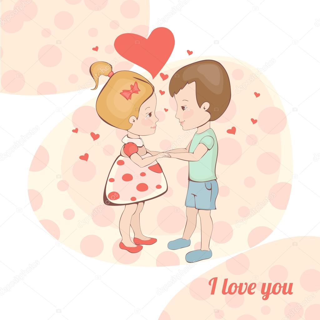 Boy And Girl Holding Hands Couple In Love In Hearts Stock Vector Image By C Kreta37