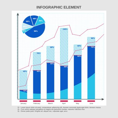 Grafik tasarım iş, pasta grafiği, tablo hesaplamaları için