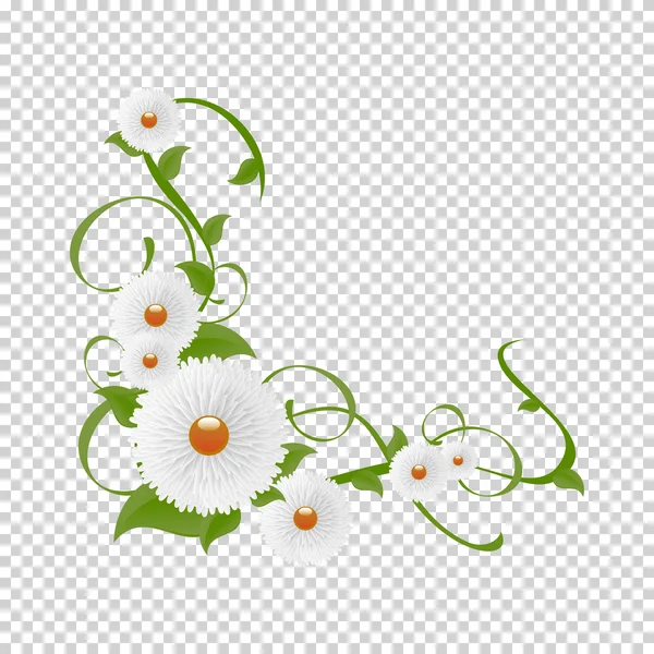 Viñeta de flores y verde.Vector de vid floral — Vector de stock