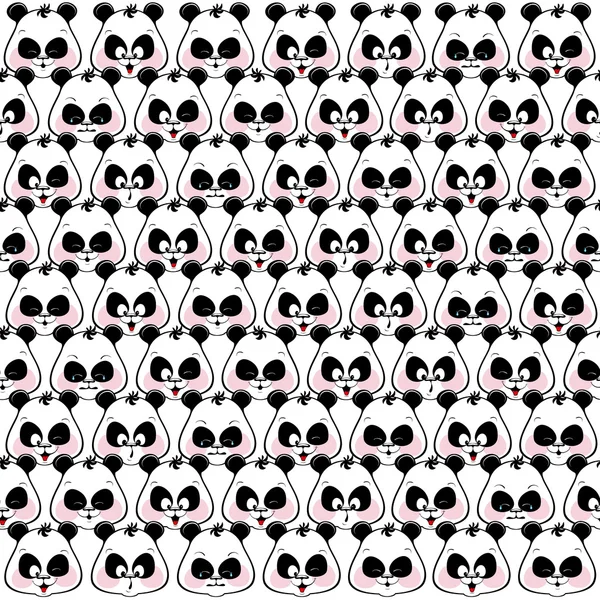 Seamless mönster av rolig nosar pandor. — Stock vektor