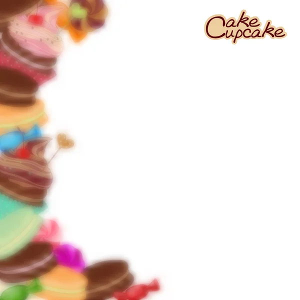 Panadería marco de fondo con dulces, confitería, dulces — Vector de stock