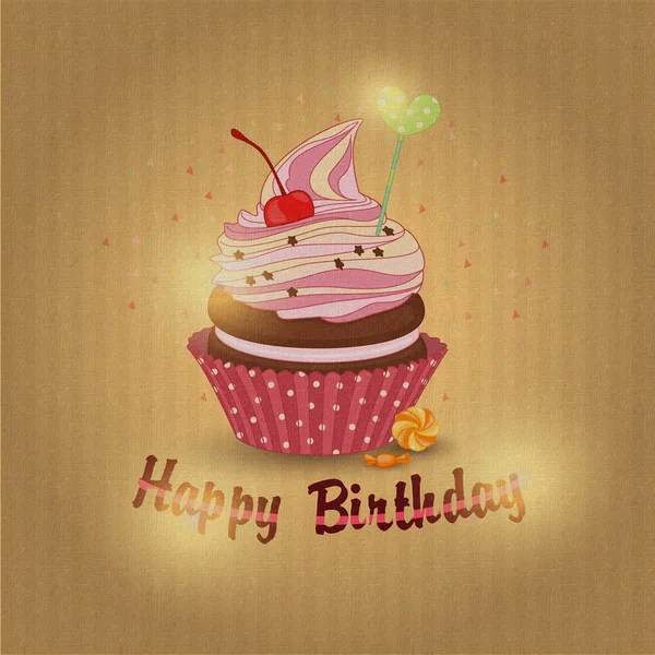 Illustration of cupcake birthday — Stock Photo, Image