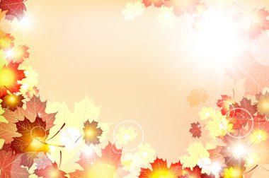  illustration of bright Sunny autumn background with falli