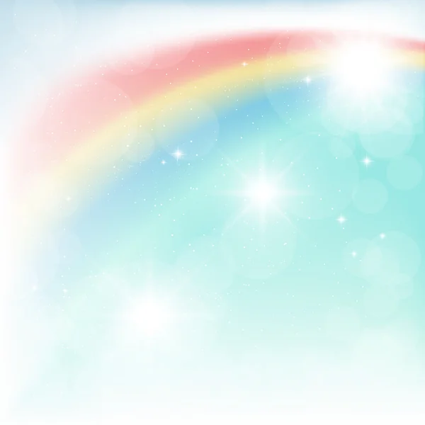 Яркая радуга в голубом небе — стоковое фото