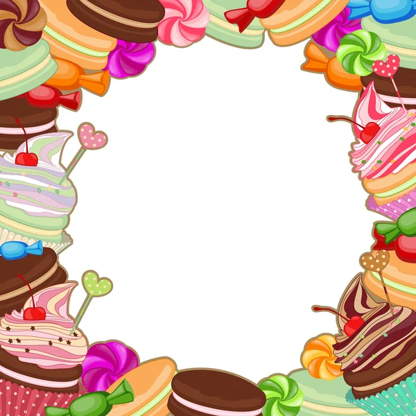 Illustration of confectionery products in the form of frames, ca — 스톡 사진