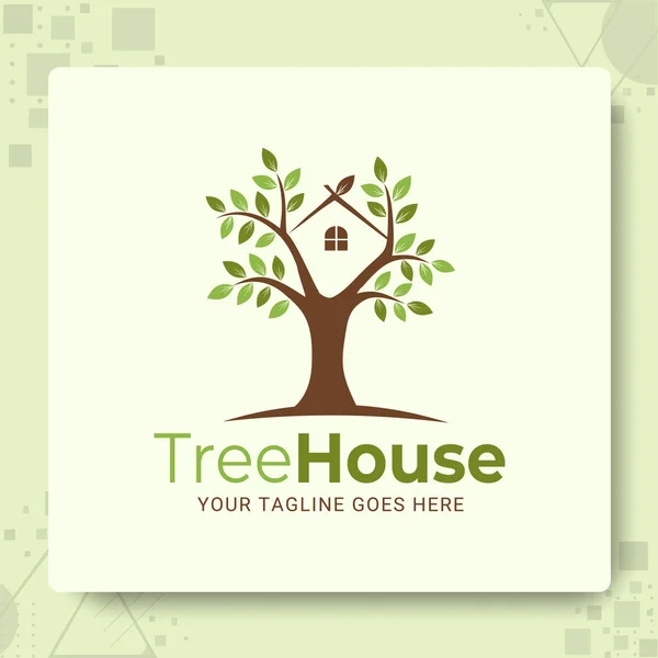 Шаблон Дизайну Логотипу Дерев Яного Будинку — стоковий вектор