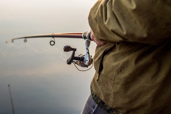 Pesca ao pôr-do-sol — Fotografia de Stock